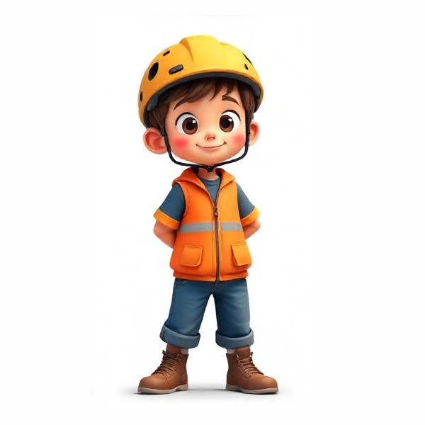 child with helmet