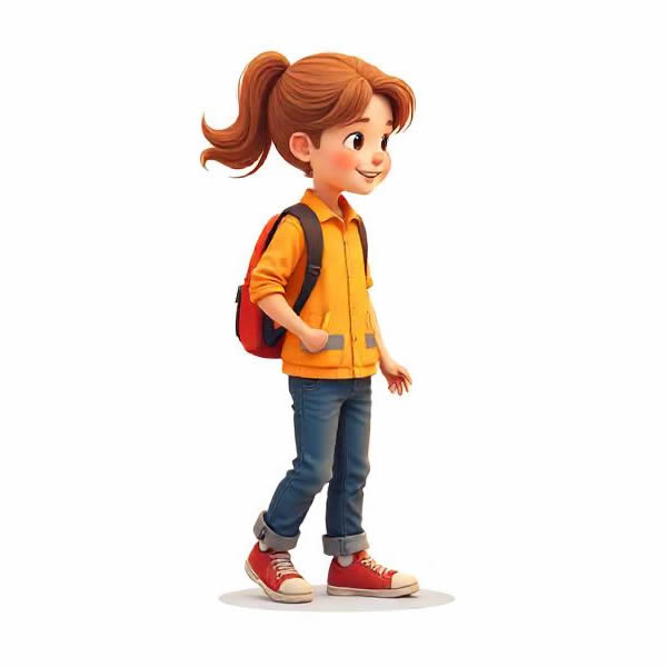 girl with backpack